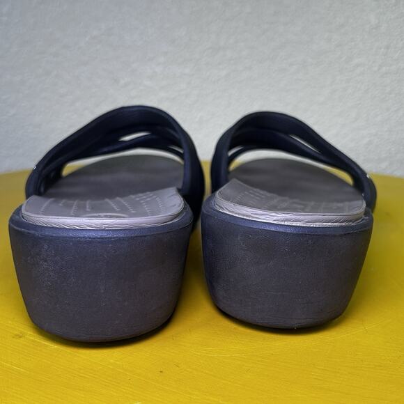 Crocs Rhonda Women’s Size 9M Brown Slides Wedge Heel Sandal Comfort - Picture 11 of 16